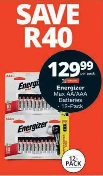 Checkers Energizer Max AA/AAA Batteries offer