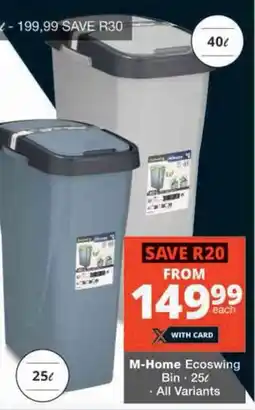 Checkers M-Home Ecoswing Bin offer