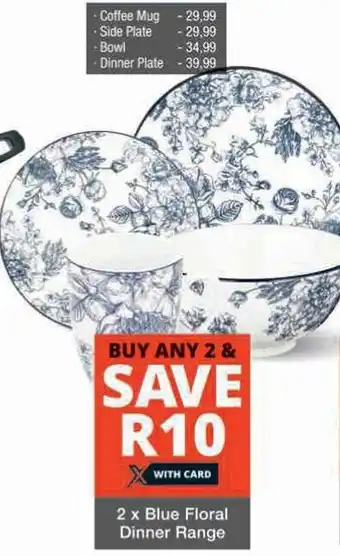 Checkers Blue Floral Dinner Range offer