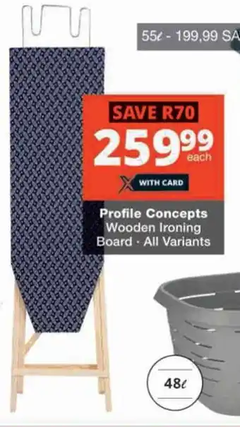 Checkers Profile Concepts Wooden Ironing Board offer