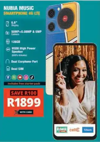 Checkers Nubia Music smartphone 4G LTE offer