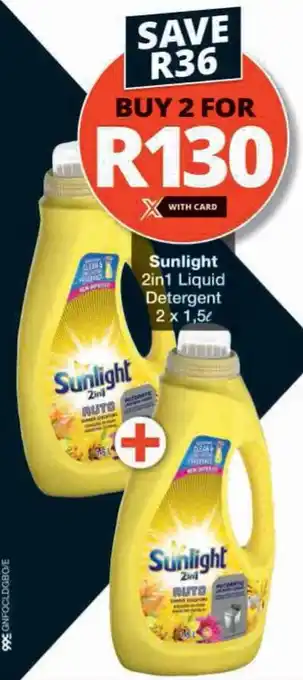 Checkers Sunlight 2in1 Liquid Detergent offer