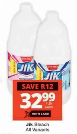 Checkers Jik Bleach All Variants offer