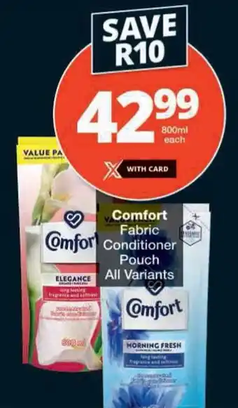 Checkers Comfort Fabric Conditioner Pouch All Variants offer