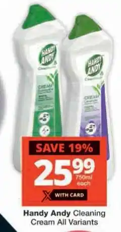 Checkers Handy Andy Cleaning Cream All Variants offer