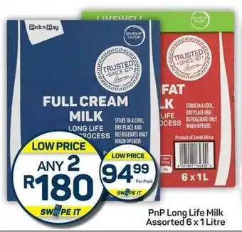 Pick n Pay PnP Long Life Milk Assorted offer