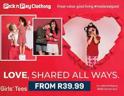 Pick n Pay Hypermarket Girls' Tees offer