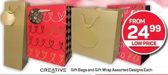 Pick n Pay Hypermarket CREATIVE Gift Bags and Gift Wrap Assorted Designs Each offer