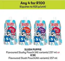 Makro SLUSH PUPPIE Flavoured Slushy Pouch or ICEE Flavoured Slush Pouch offer