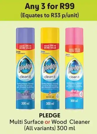 Makro PLEDGE Multi Surface or Wood Cleaner offer