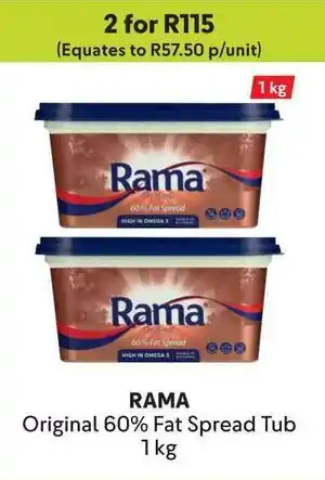 Makro RAMA Original 60% Fat Spread Tub offer