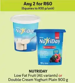 Makro NUTRIDAY Low Fat Fruit or Double Cream Yoghurt Plain offer