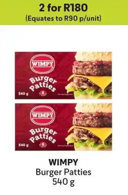 Makro WIMPY Burger Patties offer