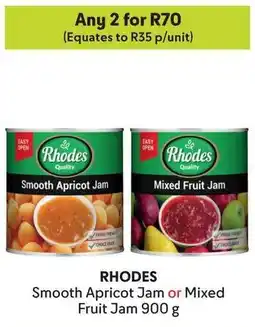 Makro RHODES Smooth Apricot Jam or Mixed Fruit Jam offer