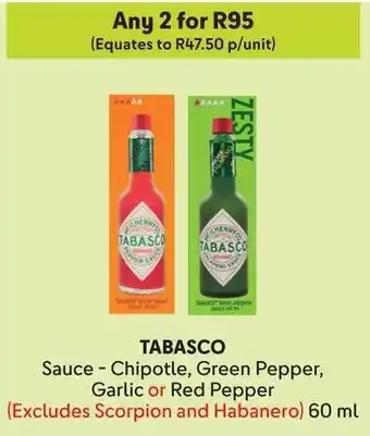 Makro TABASCO Sauce Chipotle, Green Pepper, Garlic or Red Pepper offer