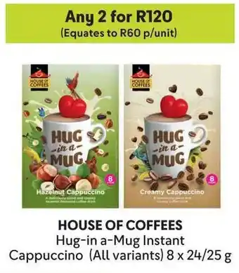 Makro HOUSE OF COFFEES Hug-in a-Mug Instant Cappuccino offer