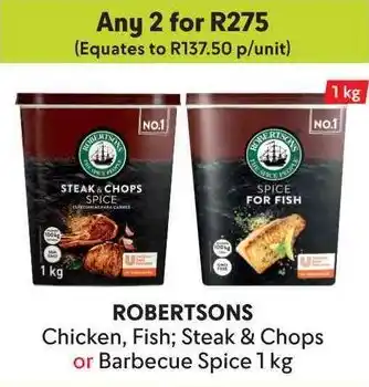 Makro ROBERTSONS Chicken, Fish; Steak & Chops or Barbecue Spice offer