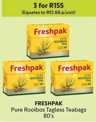 Makro FRESHPAK Pure Rooibos Tagless Teabags offer