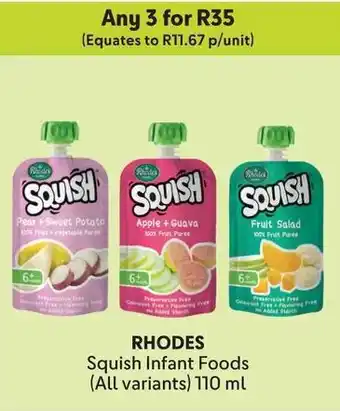 Makro RHODES Squish Infant Foods offer