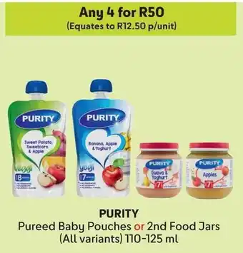 Makro PURITY Pureed Baby Pouches or 2nd Food Jars offer