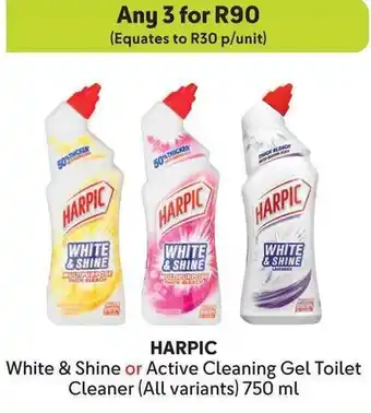 Makro HARPIC White & Shine or Active Cleaning Gel Toilet Cleaner offer