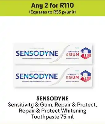 Makro SENSODYNE Sensitivity & Gum, Repair & Protect, Repair & Protect Whitening Toothpaste offer