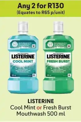 Makro LISTERINE Cool Mint or Fresh Burst Mouthwash offer