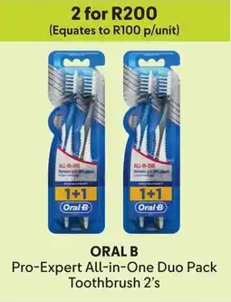 Makro ORAL B Pro-Expert All-in-One Duo Pack Toothbrush offer