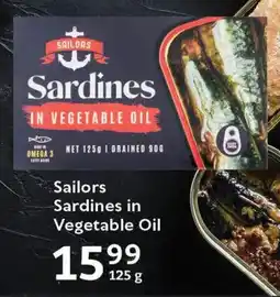 Oxford Freshmarket Sailors Sardines in Vegetable Oil offer