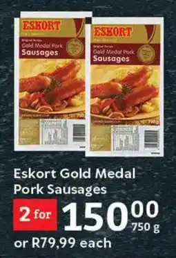 Oxford Freshmarket Eskort Gold Medal Pork Sausages offer