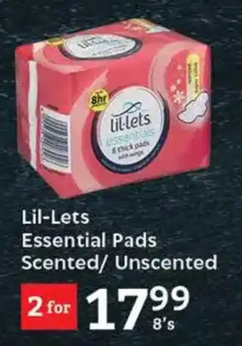 Oxford Freshmarket Lil-Lets Essential Pads Scented/ Unscented offer