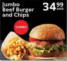 Oxford Freshmarket Jumbo Beef Burger and Chips offer