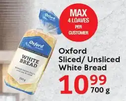 Oxford Freshmarket Oxford Sliced/Unsliced White Bread offer