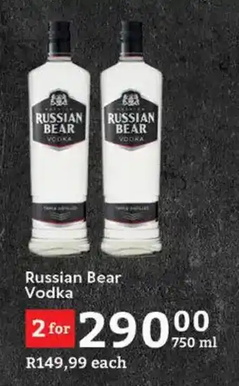 Oxford Freshmarket Russian Bear Vodka offer