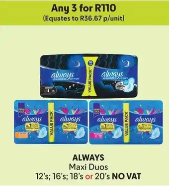 Makro ALWAYS Maxi Duos offer