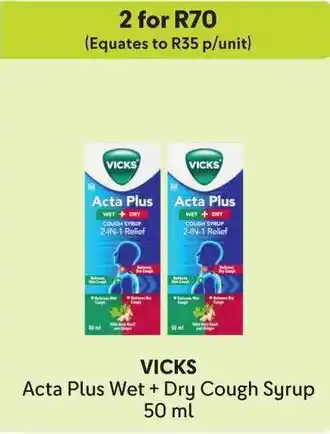 Makro VICKS Acta Plus Wet + Dry Cough Syrup offer