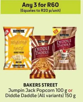 Makro BAKERS STREET Jumpin Jack Popcorn or Diddle Daddle offer