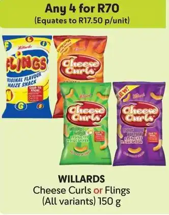 Makro WILLARDS Cheese Curls or Flings offer