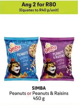 Makro SIMBA Peanuts or Peanuts & Raisins offer