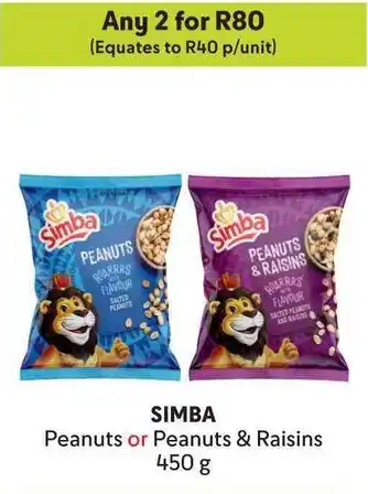 Makro SIMBA Peanuts or Peanuts & Raisins offer