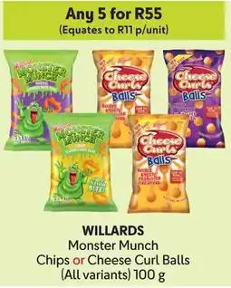 Makro WILLARDS Monster Munch Chips or Cheese Curl Balls offer