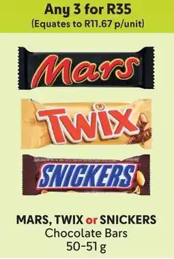 Makro MARS, TWIX or SNICKERS Chocolate Bars offer