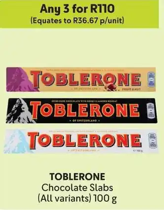 Makro TOBLERONE Chocolate Slabs offer