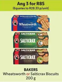 Makro BAKERS Wheatsworth or Salticrax Biscuits offer