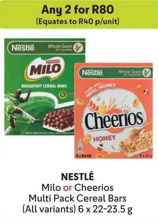 Makro NESTLÉ Milo or Cheerios Multi Pack Cereal Bars offer