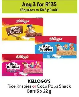 Makro KELLOGG'S Rice Krispies or Coco Pops Snack Bars offer