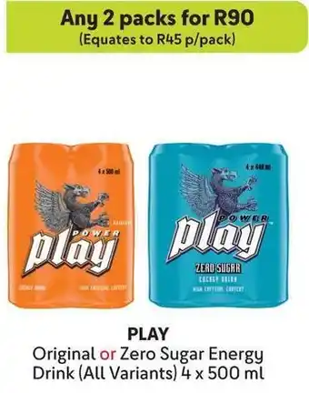 Makro PLAY Original or Zero Sugar Energy Drink offer