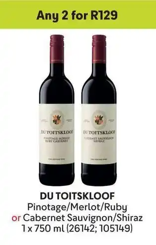 Makro DU TOITSKLOOF Pinotage/Merlot/Ruby or Cabernet Sauvignon/Shiraz offer