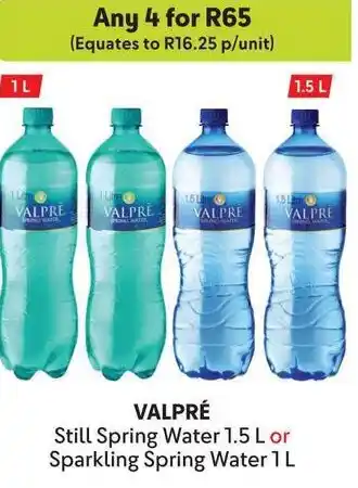 Makro VALPRÉ Still Spring Water or Sparkling Spring Water offer