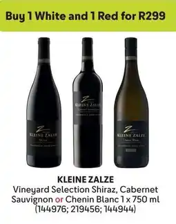 Makro KLEINE ZALZE Vineyard Selection Shiraz, Cabernet Sauvignon or Chenin Blanc offer